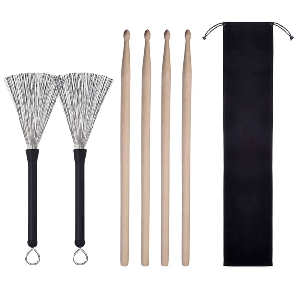Durable 1 Par de Cepillo de Tambor Retráctil 2 Pares de Palos de Tambor 5A Mazo Yuyangstore Baquetas de madera de arce 5A