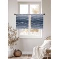 thumbnail image 2 of Navy Blue Ombre Sheer Curtains 45 Inch Length 2 Panels Set, Modern Abstract Striped Polka Dots Voile Window Treatment Rod Pocket Small Kitchen Curtains Drapes for Bedroom 52"x45"x2, 2 of 6
