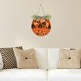 thumbnail image 6 of Coolnut Happy Halloween Welcome Sign Front Door Round Wall Door Sign with Flowers Hanging Sign for Entryway Front Porch Hallway Yard Garden Home Decor, 6 of 7