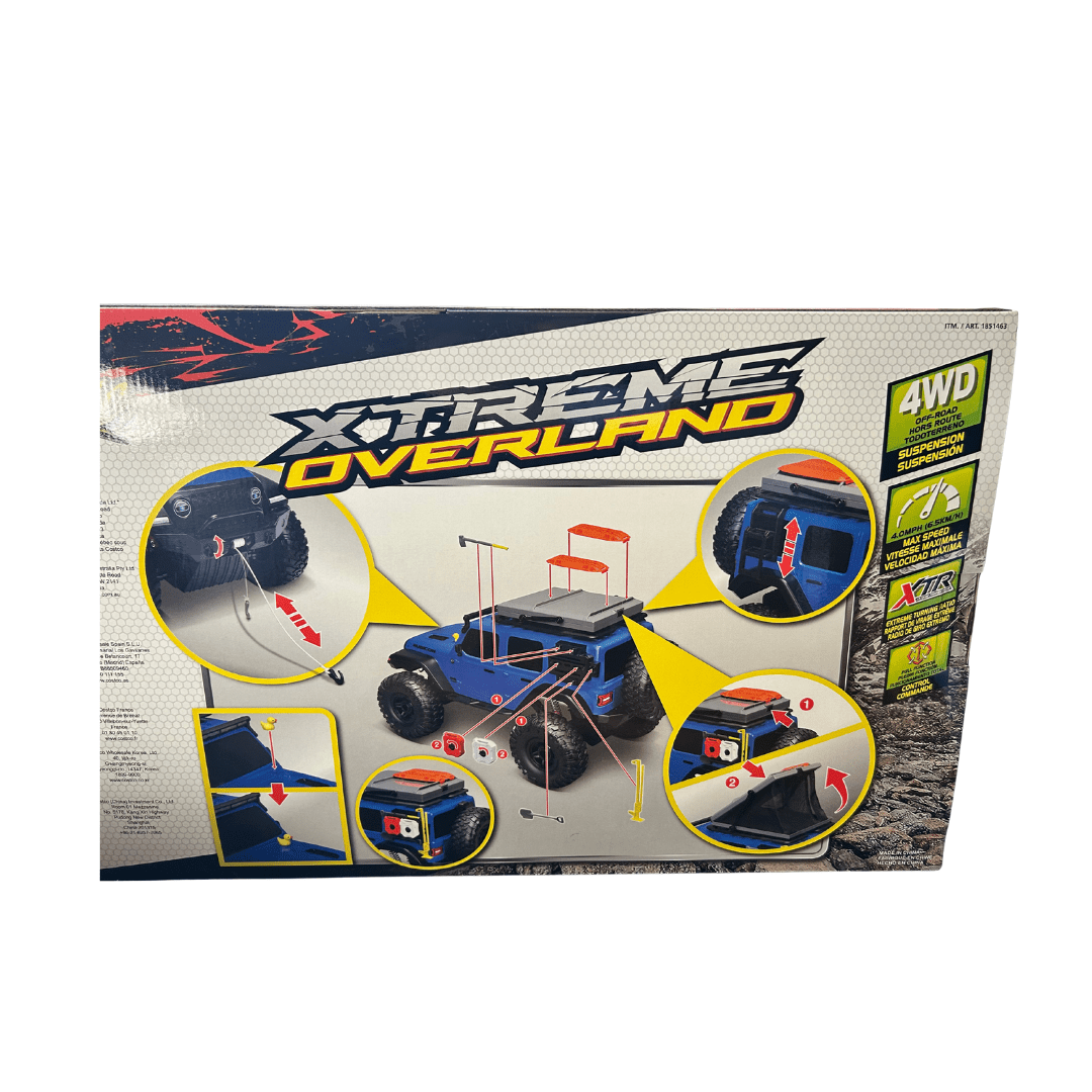 Maisto Tech RC Jeep Wrangler Rubicon Blue – 19 Inch Xtreme Overland Off-Road Truck with Lights