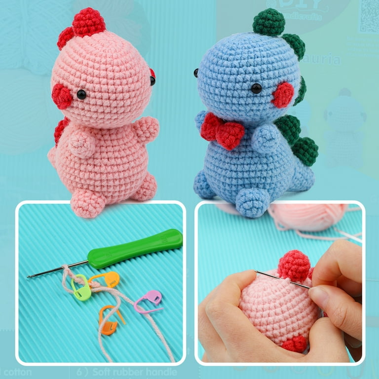 Mayboos Crochet Kit for Beginners, Crochet Animal Kit with Step-by-Step  Video Tutorials Crochet Starter Kits Knitting Kit with Yarn DIY Craft  Supplies