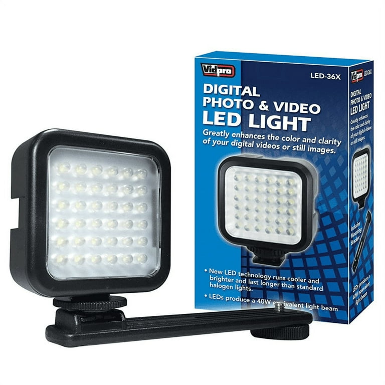 Vidpro Professional Photo and Video 36 LED Light with Flash Bracket 