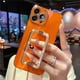 thumbnail image 1 of Funda de teléfono chapada en oro con soporte cuadrado de cristal 3D de Corea para iphone 14 12 Pro Max MiNi 11 13 Pro X XS XR 6 S 7 8 Plus SE Tan Jianjun unisex, 1 of 2