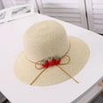 thumbnail image 2 of MESSUEN Sun Visor Hat Beach Hat Women Wide Brim Hats for Women Fisherman Hatstraw Woven Strawberry Decorationoutside Women Sunhat Women Hats Beige One Size, 2 of 2