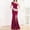 Wine, variant on Swuxness Women Sleeveless Formal Maxi Dresses, Women Maxi Evening Gown, Women's Round Neck Fitted Waist Slim Fishtail Skirt Formal Evening Gown Dress Navy, XL