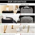 thumbnail image 4 of IVV Round Faux Fur Vanity Stool with Storage, Furry Makeup Chair Ottoman w/ Soft Padded Seat & Metal Legs, Accent Footrest for Living Room Bedroom Entryway, Black, 4 of 9