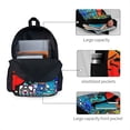 thumbnail image 3 of Lsque Geometry Dash Pattern Adult Backpack – Durable & Lightweight PU Canvas Storage Bag , 15” Laptop Compartment, and Multiple Pockets, 3 of 7