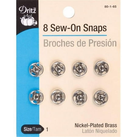 UPC: 0072879101331 | Dritz Sew-On Snaps 8/Pkg-Nickel-Plated Brass Size 1
