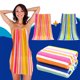 thumbnail image 4 of Conjunto de toallas de playa extra grandes, microfibra, secado rápido, resistente a la arena, diseño arcoíris, 4 of 6