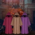 thumbnail image 4 of Hooded Cloak Unisex Role Long Cloak Gothic Costumes Outwear Solid Medieval Cloak Party Prop, 4 of 7