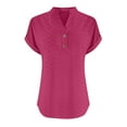 thumbnail image 3 of cocolona Womens Summer Button V Neck Shirts Trendy Casual Short Sleeve Tops Lightweight Comfy Blouse S-2XL, 3 of 5
