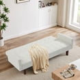 thumbnail image 3 of Fchunhe 74.4" Convertible Sofa Bed Folding Loveseat Couch, Modern Futon Recliner Sleeper with Adjustable Backrest, Beige, 3 of 8