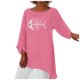 thumbnail image 1 of Gibobby Camisa Elegante Para Mujer Blusa holgada de lino de manga larga de talla grande para mujer, blusa tipo túnica de verano para mujer（Rosa， XXL), 1 of 5