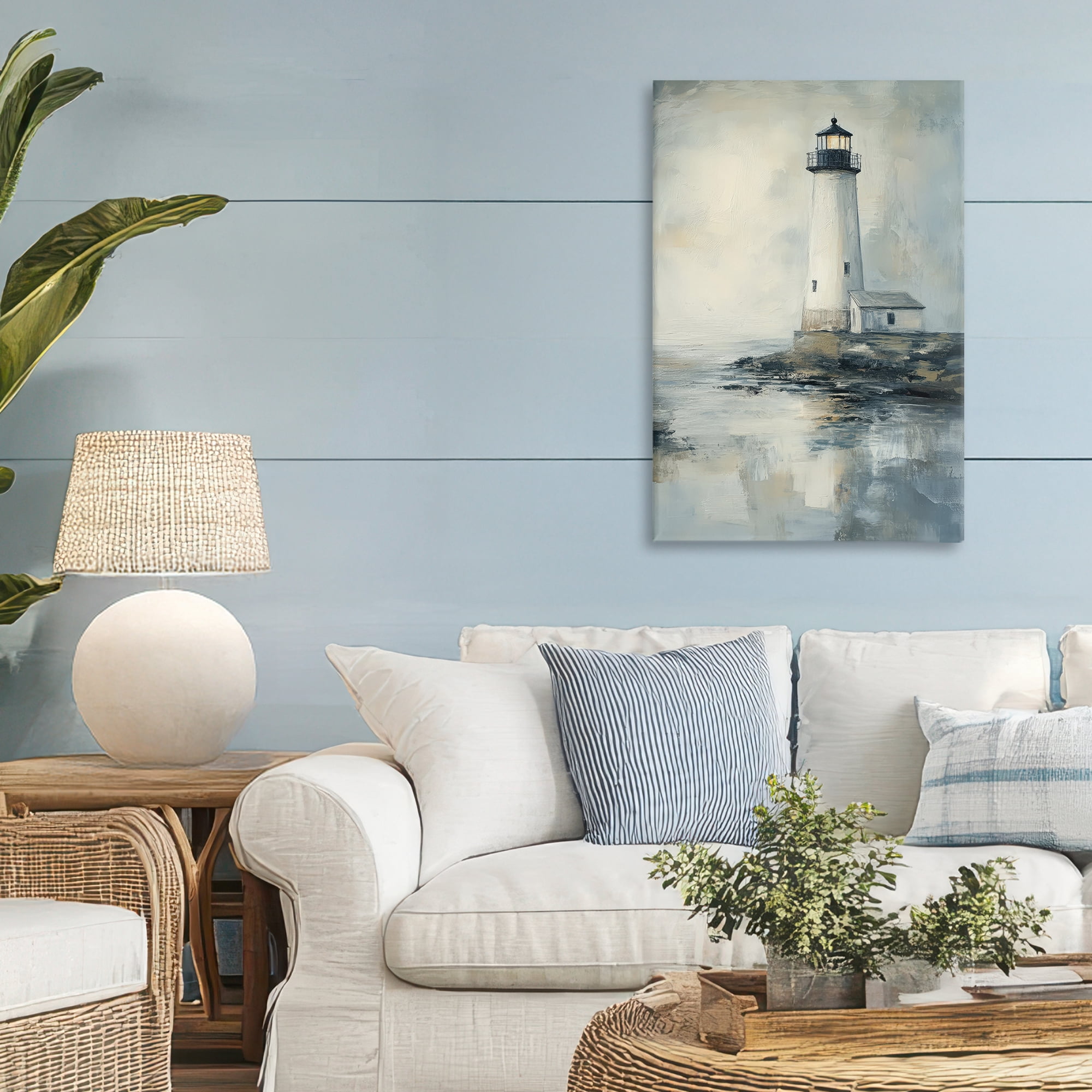 Stupell Industries Moody Lighthouse Reflecting Canvas Wall Art, design by Petal Prints Design