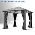 thumbnail image 6 of Howsvn 10' x 10' Hardtop Gazebo, Outdoor Polycarbonate Roof Gazebo with Steel Frame, Permanent Pavilion with Netting& Curtains, 6 of 9