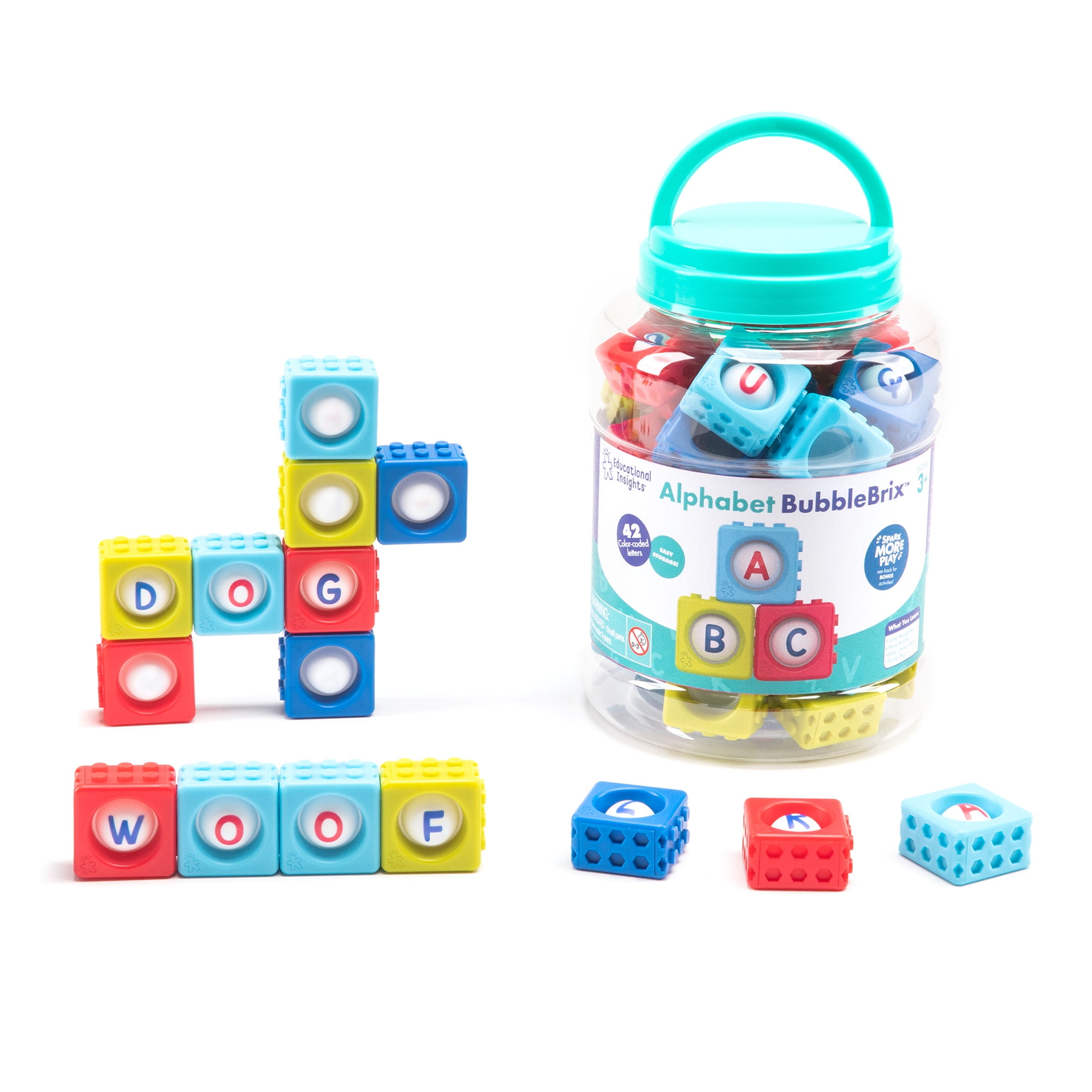 PLUS PLUS - Learn to Build ABC & 123 -400 Pieces, 40 Flash