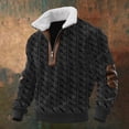 thumbnail image 3 of Breezora Men's Quarter Zip Pullover with Cadet Collar Fleece Lined Sweatshirt Thermal Insulation for Everyday Athleisure Wear L Size Black, 3 of 3
