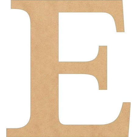 Wooden Letter Times, Unfinished 8'' Tall Alphabet E, Blank Wall Craft