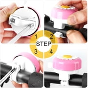 Kids Bike Bell with Streamers Set, Cute Flower Bicycle Bell for Girls, Handlebar Tassels Ribbon, Loud Ring Horn, Fits 20–25mm Handlebars