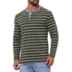 thumbnail image 5 of Camisetas Henley de Rayas de Colores Contrastantes de Manga Larga Casual para Hombre L Verde Oscuro, 5 of 6