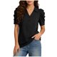thumbnail image 1 of Camisetas de Manga Corta de Verano para Mujeres Moda Pullover de Color Sólido Botón de Solapa Botón Extraíble Camisetas de Manga Corta de Verano de las Mujeres, 1 of 5