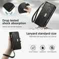thumbnail image 2 of Allytechgroup for Galaxy S24+ Plus Case, PU Leather Floral Embossed Flip Stand Hand Wrist Shoulder Strap Zipper Pocket Cards Slots Shockproof Wallet Case Cover for Samsung Galaxy S24+, Black, 2 of 13