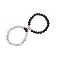 thumbnail image 2 of Pulsera de pareja con cierre magnético de piedra Natural de 8mm, regalo para el Día de San Valentín, 2psc, 2 of 4