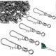 thumbnail image 1 of 100 Pcs Emerillones de Pesca Broche Giratorio Pesca Barriles Giratorios de Pesca Eslabn Giratorio Rodamiento de Bolas de Pesca con Broches #12, 10, 8, 1 of 5
