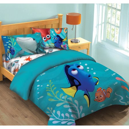 Disney Finding Dory Fish Finder Twin Comforter Set W Fitted Sheet