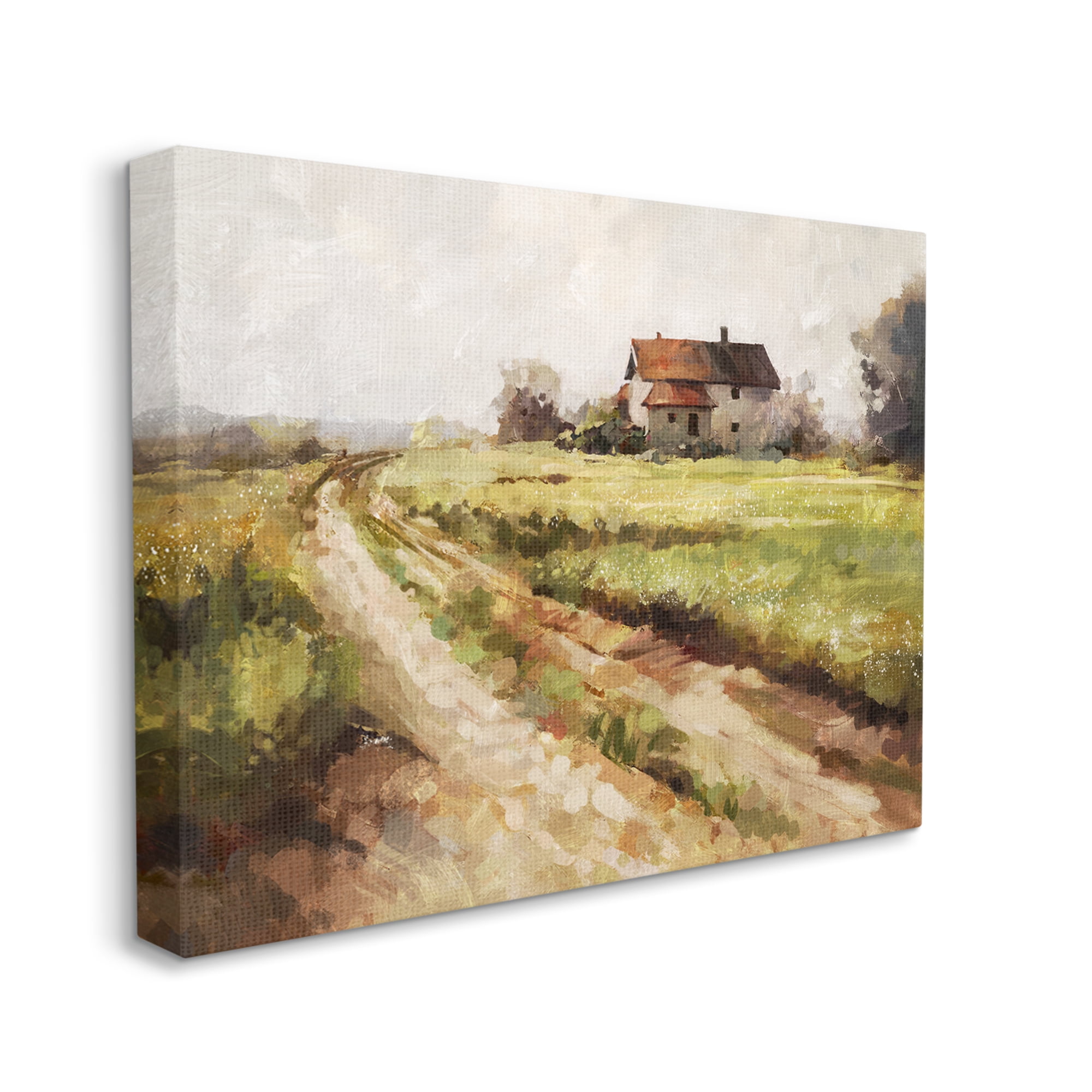 Stupell Industries Country Path to Barn Landscape Painting Gallery Wrapped Canvas Art Print Wall Art, 40 x 30