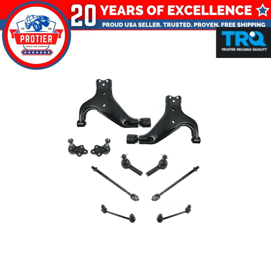 TRQ Control Arm Ball Joint Tie Rod Front Suspension Kit Set for