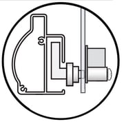 Gray Plastic Frameless Sliding Curved Glass Shower Door Lower Guide Support Brackets
