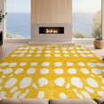 thumbnail image 2 of Design&I 3'x5' Washable Accent Rug Pet Friendly & Non-Slip Built-In Grip Cow Print Spotted Bold Symmetrical Farmhouse Motif Abstract Border for Bedroom, Walk-in Closet, 2 of 7