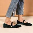 thumbnail image 7 of SuTry Women's Mary Jane Flats Pointed Toe Velvet Strap Slip On Comfortable Elegant Vintage Casual Daily Walking Shoes(35), 7 of 7