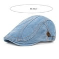 thumbnail image 5 of Unisex Vintage Washed Denim Newsboy Hats Flat Ivy Gatsby Cabbie Driving Berets Hat Cotton Dad Cap for Men Women, 5 of 8