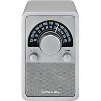WR-15SR AM/FM TAable Top Wooden Radio Silver Piano Finish
