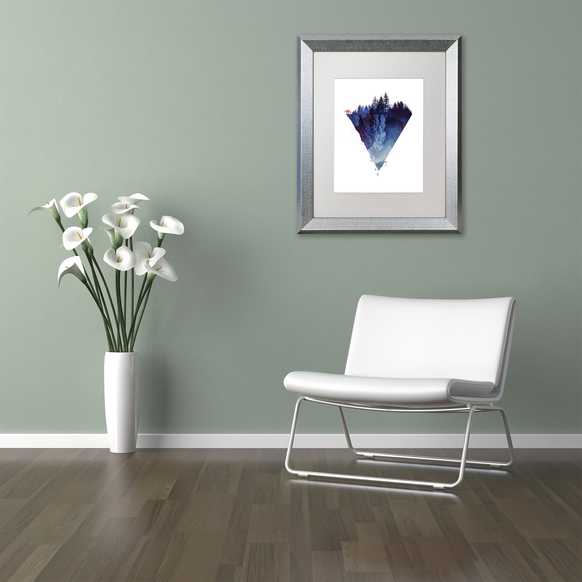Trademark Fine Art 'Near To The Edge' Canvas Art by Robert Farkas, White Matte, Silver Frame