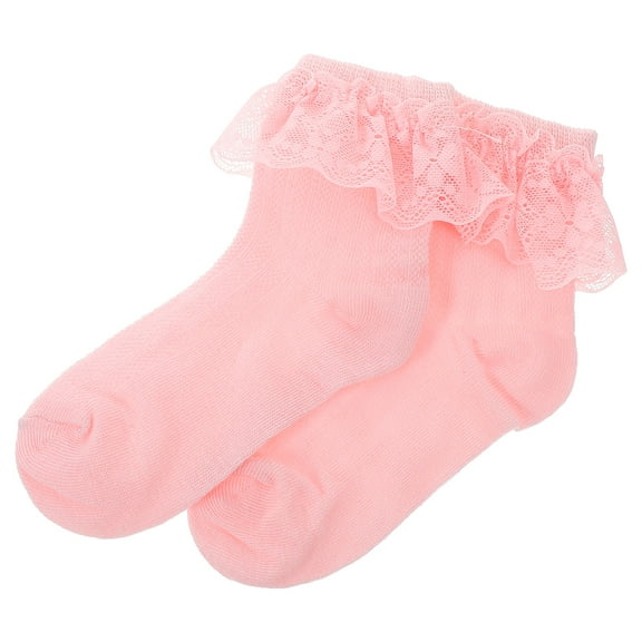 GOOHOCHY Baby Girl Socks with Ruffles Ankle for Girls Newborn Toddler Pink