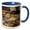 Blue/White, variant on 3drose, Brooklyn Mine Road, Virginia Dale Mining District, Mojave Desert, Ca, 11oz Two-tone Black Mug