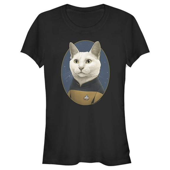 Junior's Star Trek: The Next Generation Commander Data Cat Graphic Tee Black X Large