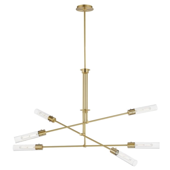26376CLNAB-Maxim Lighting-Equilibrium - 36W 6 LED Pendant-33 Inches Tall and 51.75 Inches Wide-Natural Aged Brass Finish
