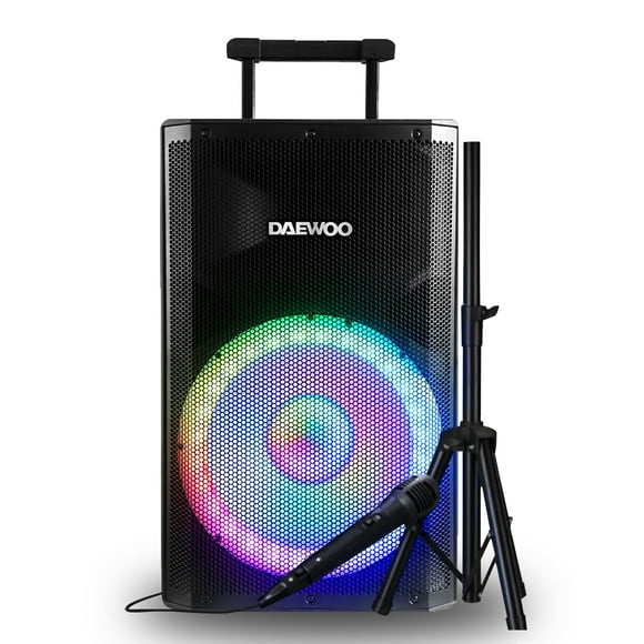 Bocina Bafle Portátil Daewoo 15" Dw-xpro Tws Micrófono y Tripie Luz Led
