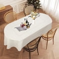 thumbnail image 2 of Oval Tablecloth with Hollow for Oval Table, 60x84 Inch Farmhouse Table Covers for Kitchen Dining Party, Wrinkle Free Anti-Fading Tabletop Decoration,White Linen Oval Dining Table Tablecloth (60X84), 2 of 6