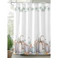 thumbnail image 2 of Fall Shower Curtain Harvest Pumpkin Shower Curtains for Bathroom Thanksgiving Decor, Waterproof Polyester Shower Curtain Set with Hooks, Standard Size 66" x 72" Sage Green Leaves Floral, 2 of 6