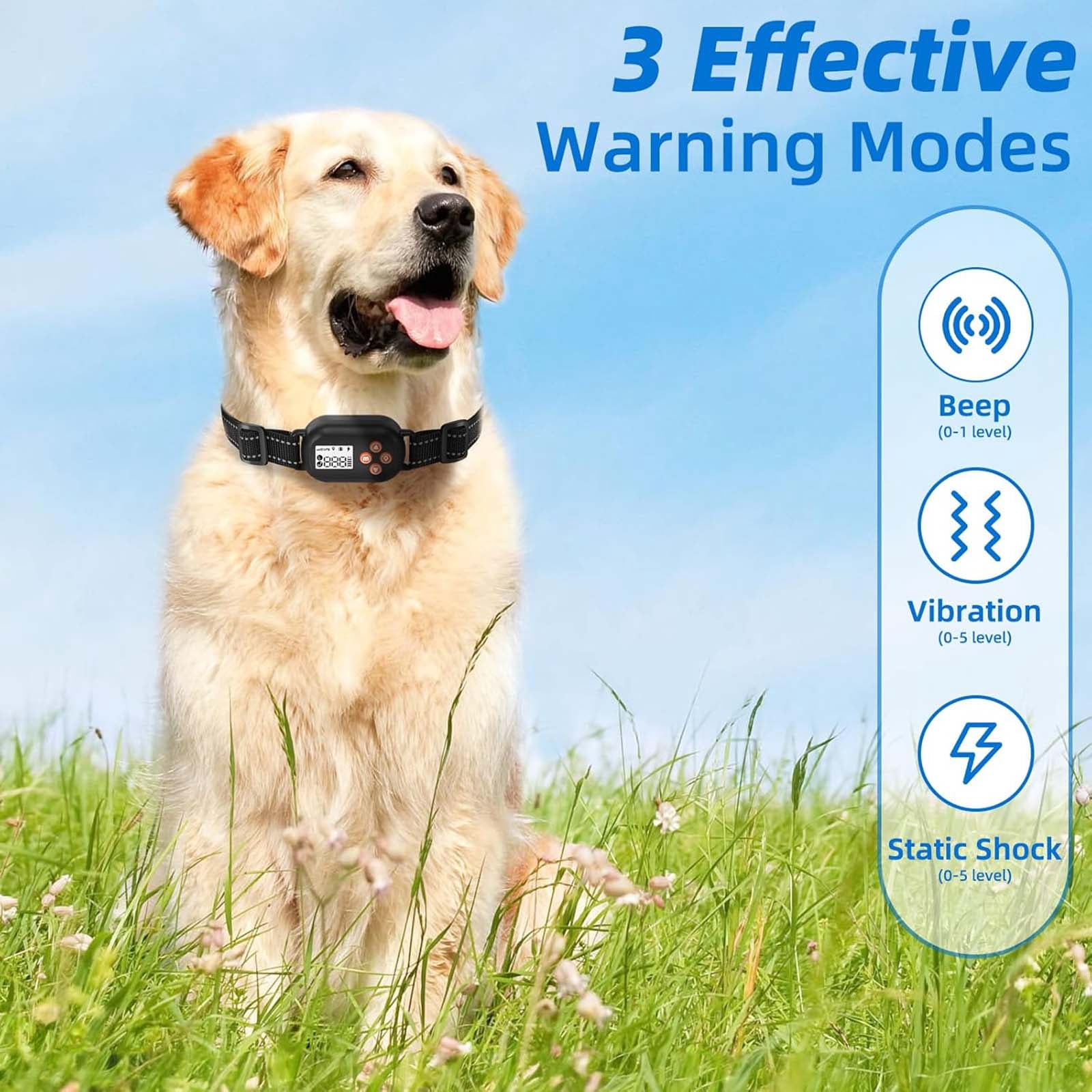 GPS Wireless Dog Fence System Electric Pet Collar with 3 Warning Modes Radius 25-999 Yards Waterproof & Rechargeable Receiver Containment for Outdoor Training