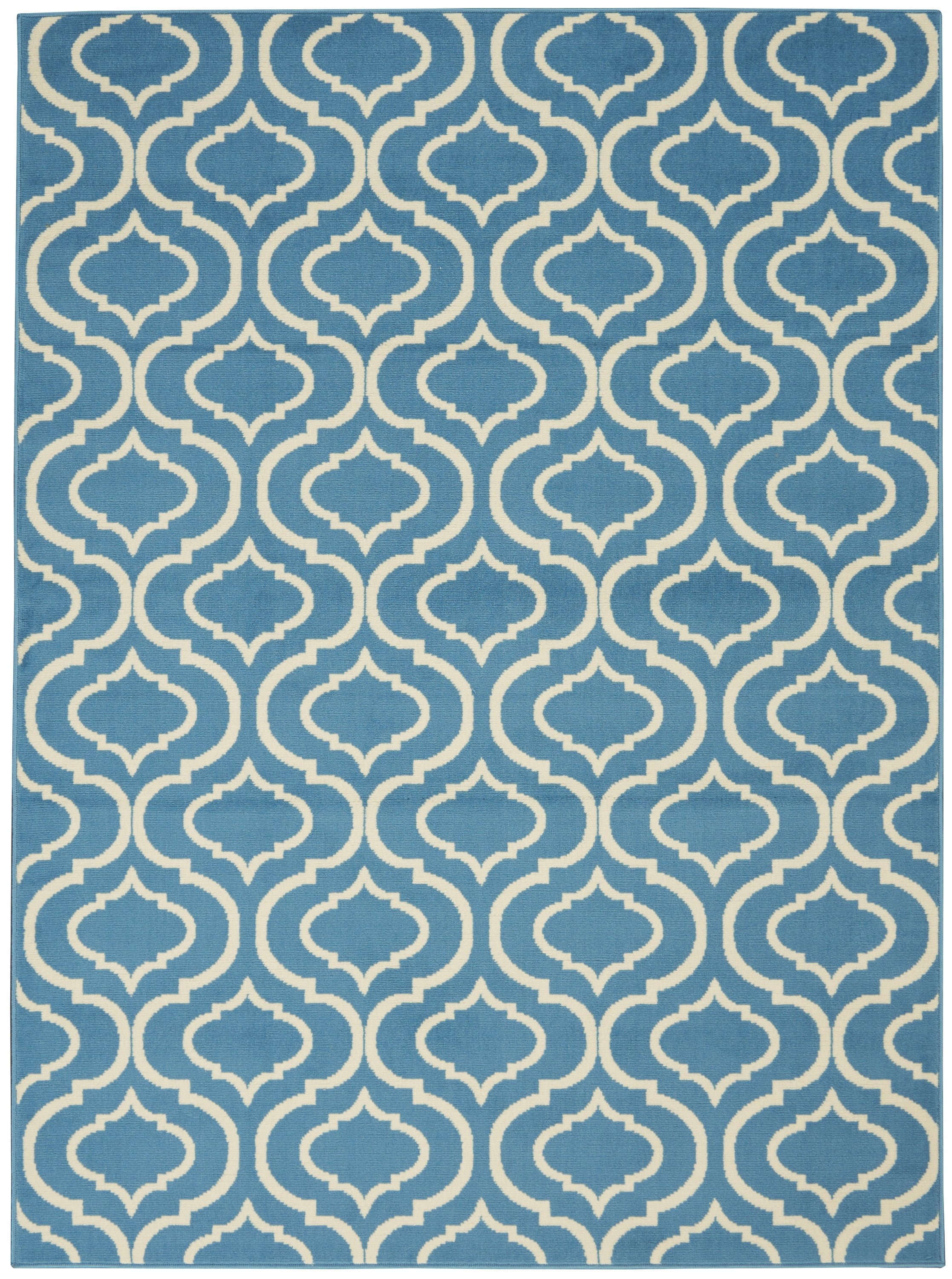 Nourison Bliss Transitional Moroccan Blue 4' x 6' Area Rug, (4' x 6')