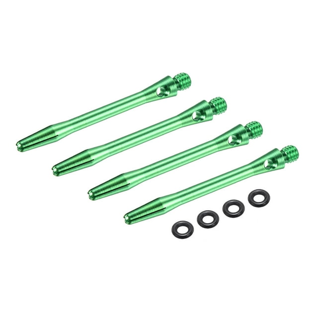 Uxcell Aluminum Dart Shafts , 2BA Thread Dart Stems Replacement Accessories with Rubber Rings for Steel Tip Green 45mm