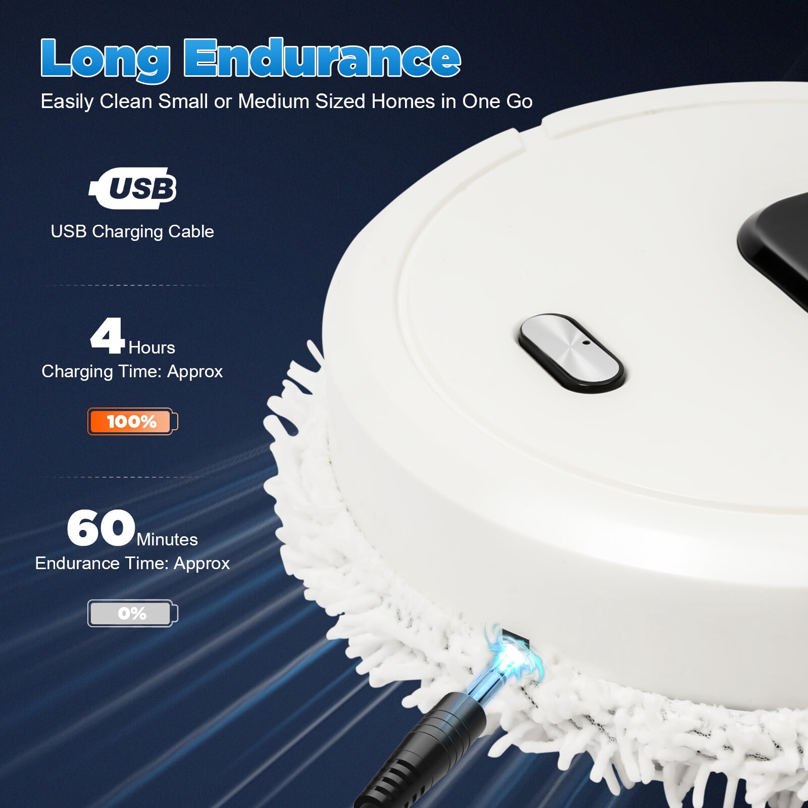 3 in 1 Smart Robot Cleaner Floor Mopping & Spraying & Sweeping Automatic Cleaning Sweeper USB