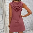 thumbnail image 4 of BSDJILFG Summer Hoodies for Women 2025 Lightweight Sleeveless Tank Shirt Mini Dress Slim Fit Pullover Athletic Sweatshirt with Hood, 4 of 9