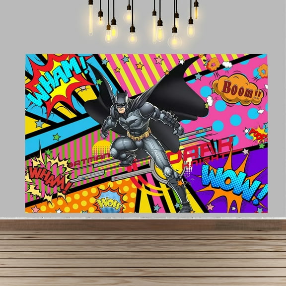 Bat-man Birthday Party Decoration, Photo Background 5 x 3 FT, Bat-man Party Backdrop Supplies
